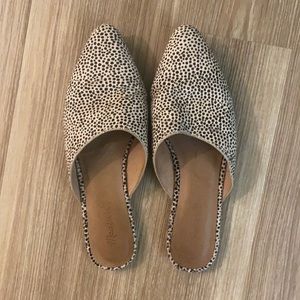 Madewell calf skin leopard mules size 9